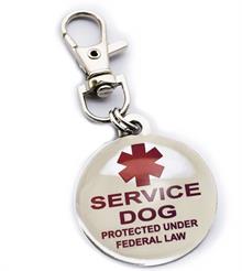 Service Dog clip on patch tag to hang from a collar or vest