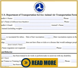 Service Animal Air Transportation Form