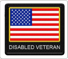 disabled veteran patch with american flag