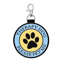 therapy dog please pet me hanging patch tag