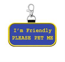 I'm Friendly Please Pet Me Patch Tag