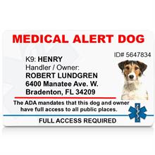 Medical Alert Dog PVC ID Badge 