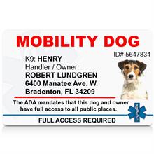 Mobility Dog PVC ID Badge