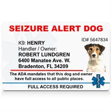 Seizure Alert Dog PVC ID Badge