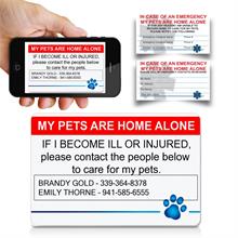 Pets Home Alone ID Card