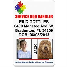 Service Dog Autism Handler ID Card