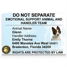 do not separate emotional support animal and handler team id