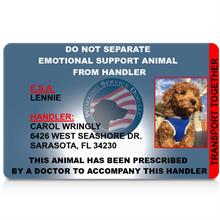 do not separate emotional support animal from handler id card
