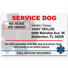 Service Dog ID Card No Photo