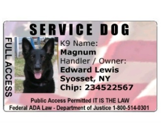 patriotic service dog id card
