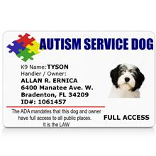 Autism Service Dog PVC ID Badge