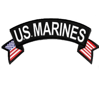 U.S. MARINES Rocker Patch with American Flag
