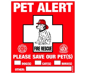 Pet Alert Window Cling