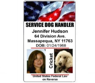 patriotic service dog handler ID card