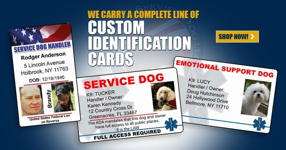 Custom ID cards for service dogs